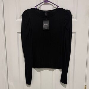 Forever 21 Elegant Black Long Sleeve Top